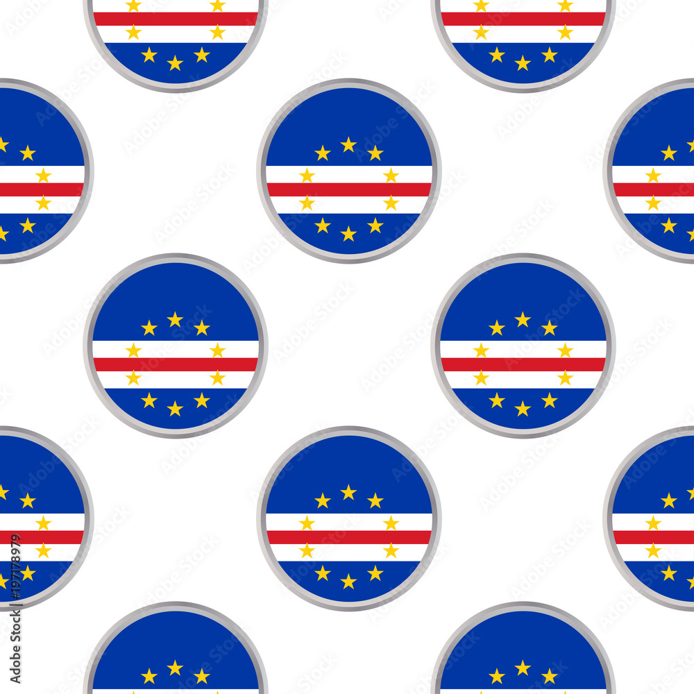 Seamless pattern from the circles with flag of Republic of Cabo Verde. Seamless pattern from the circles with flag of Republic of Cabo Verde.
