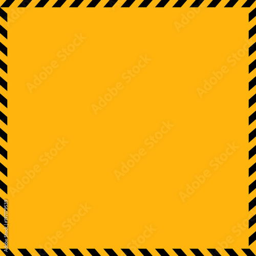 Blank Warning Sign. Vector industrial yellow and black background