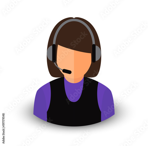 Vector avatar of a young dispatcher. Eps 10