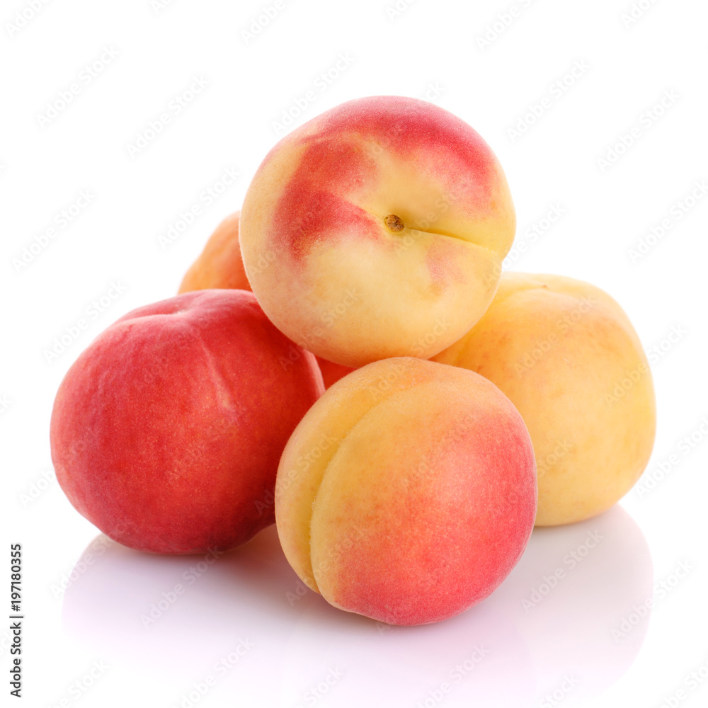Close-up view of fresh peaches isolated Close-up view of fresh peaches isolated