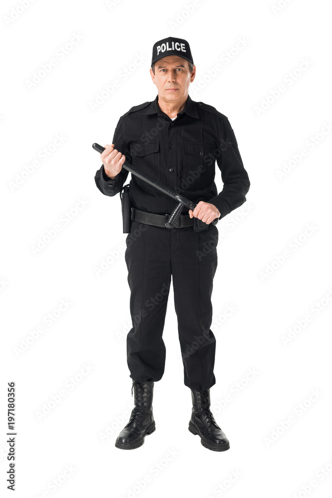 Young policeman wearing uniform isolated on white Young policeman wearing uniform isolated on white