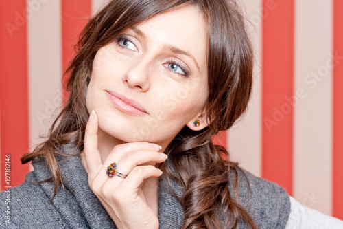 Beautiful woman portrait with jewelry