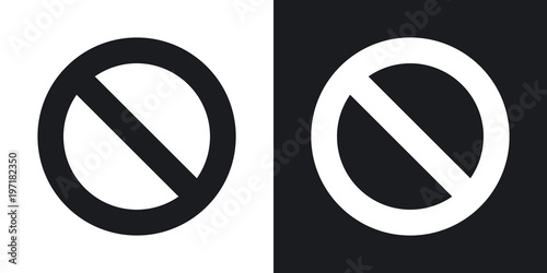 Vector forbidden sign. Two-tone version on black and white background