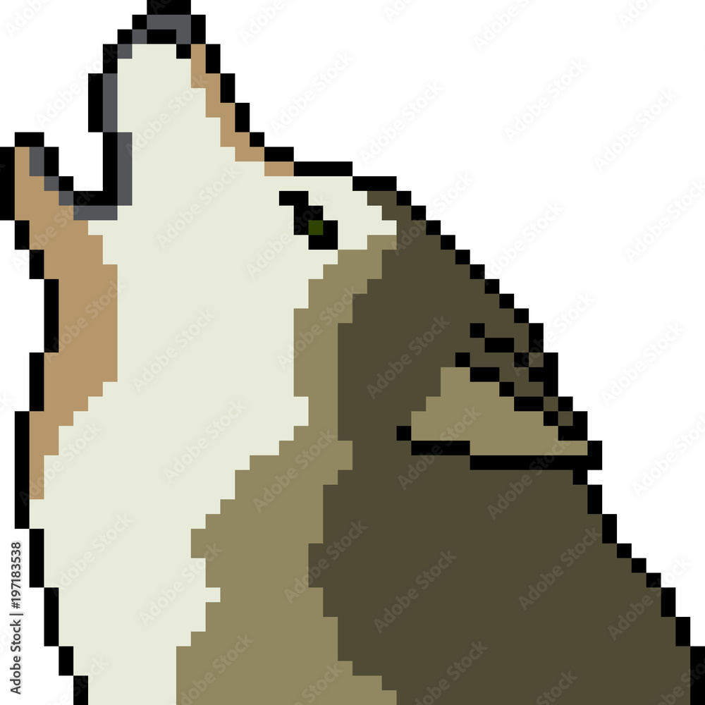 vector pixel art wolf howl Stock Vector Adobe Stock