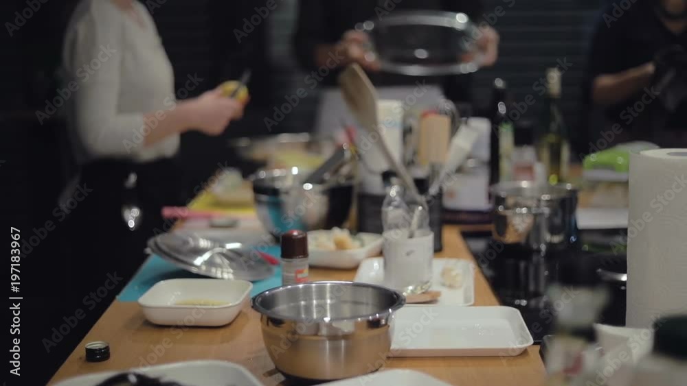Slow Motion Cooking: Profile of Cooking Class Student Peeling Potato Slow Motion Cooking: Profile of Cooking Class Student Peeling Potato