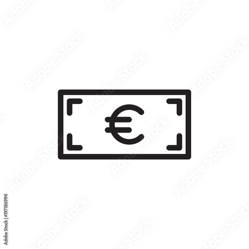 euro cash outlined vector icon. Modern simple isolated sign. Pixel perfect vector  illustration for logo, website, mobile app and other designs