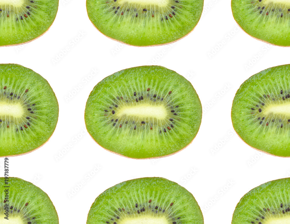 Fototapeta premium Kiwi. Seamless pattern. Isolated on white background