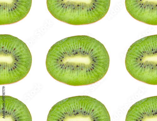 Kiwi. Seamless pattern. Isolated on white background