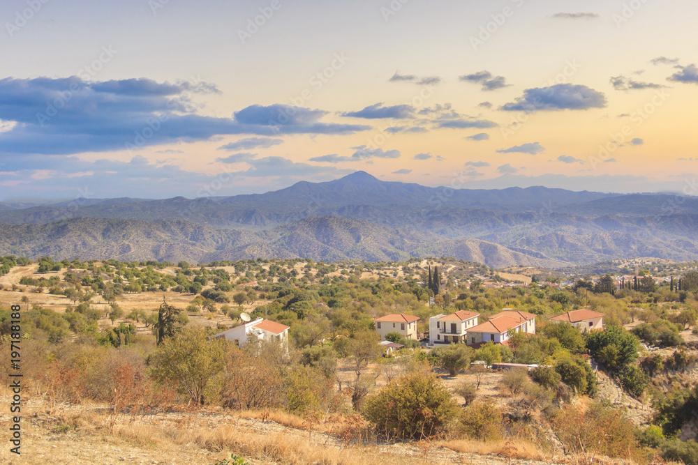 Beautiful view of the picturesque village of artisans Lefkara, Cyprus