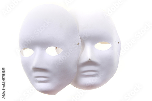 white paper masks isolated
