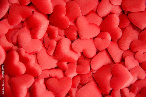 Pile of satin hearts