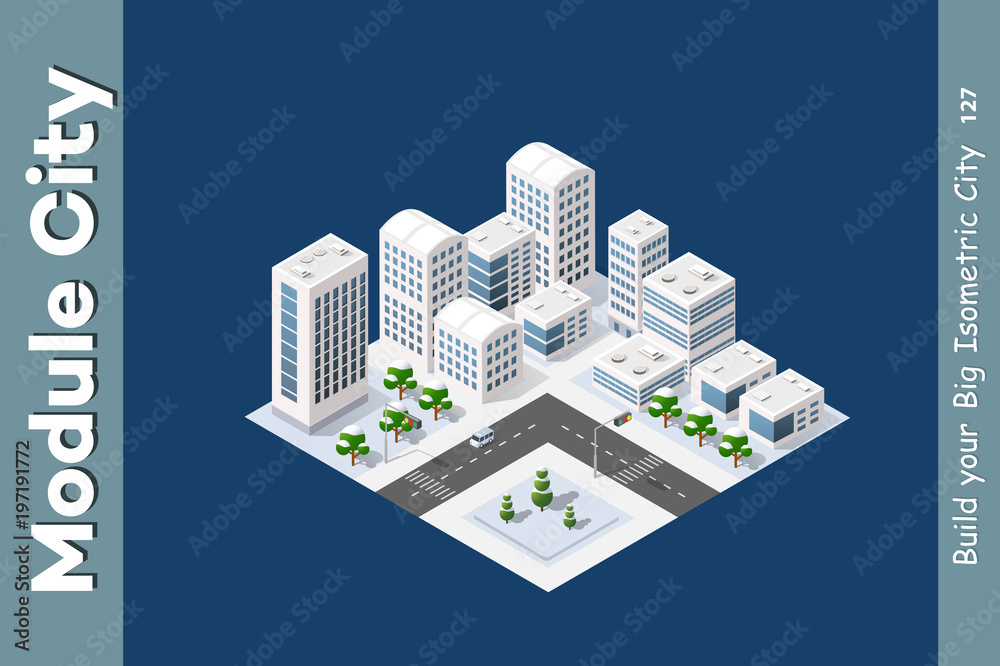 Winter isometric city