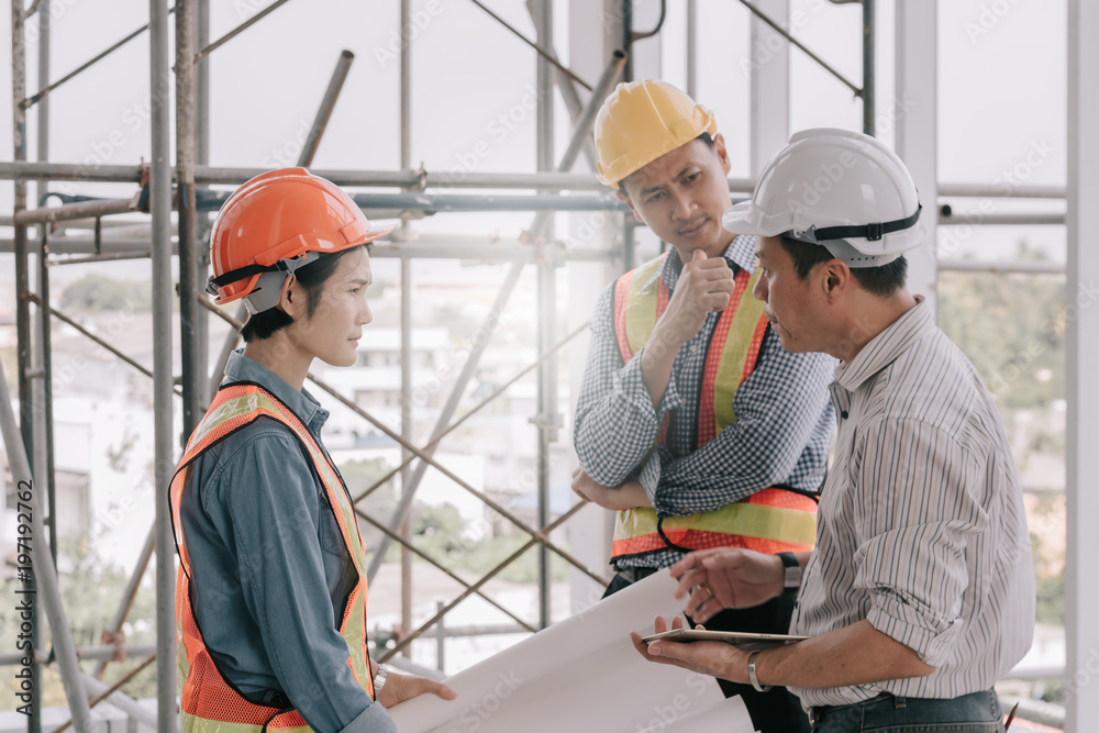 engineering construction teamwork concept : professional engineer work industrial project site engineering construction teamwork concept : professional engineer work industrial project site