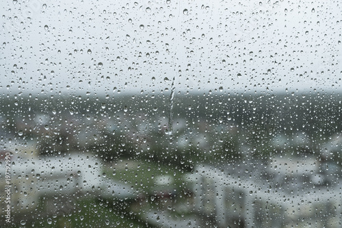 Rain drops on the window, Drops on glass background sadness