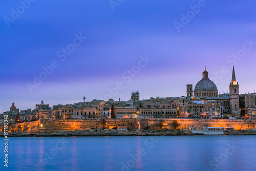 lluminated cityscape of Valletta,Malta © marcin jucha