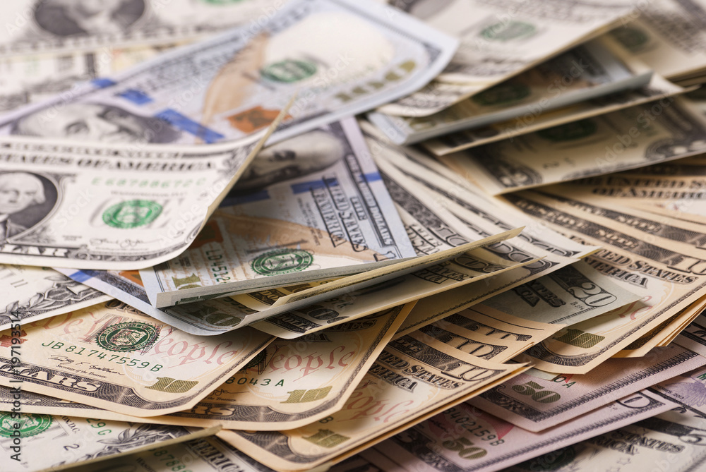 Various dollar banknotes