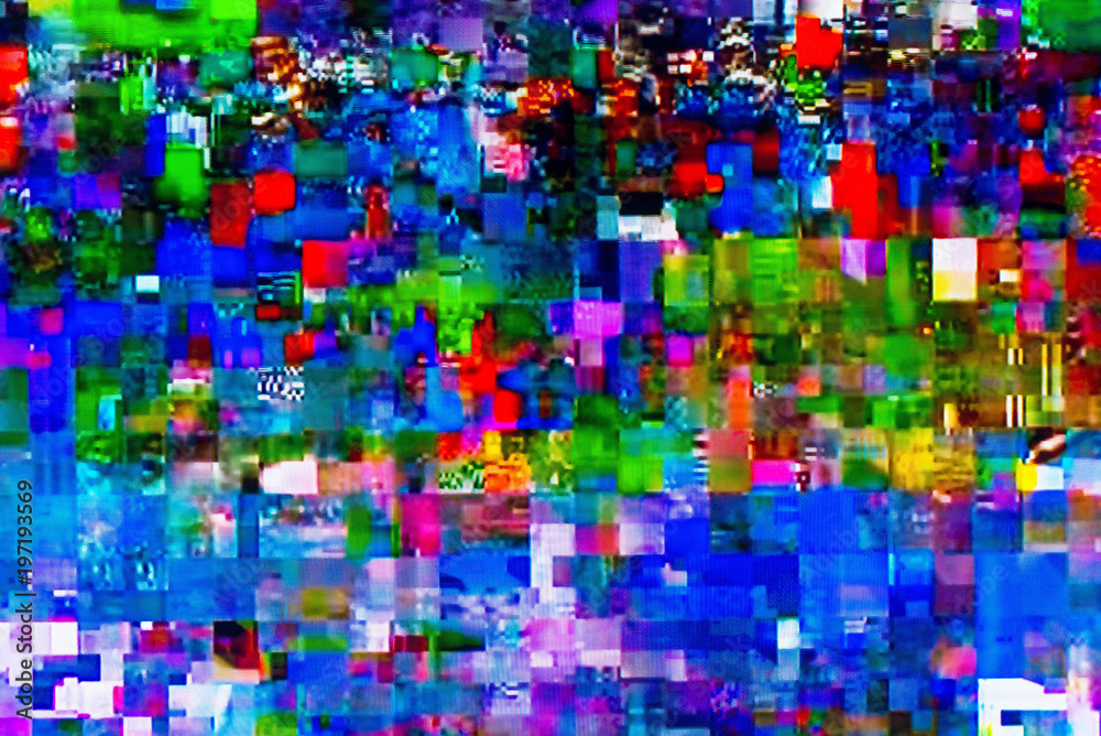 Digital TV glitch on television screen