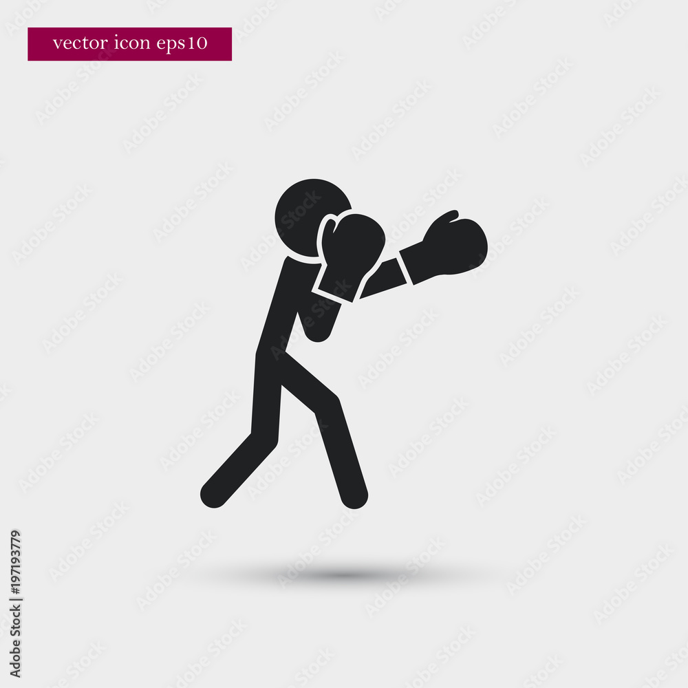 Boxer icon. Simple sportsman element illustration. Boxing symbol design from sport collection. Can be used in web and mobile.