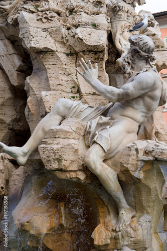 Fontaine des quatre rivi  res  fontana dei quattro fuimi   Piazza Navona  Rome