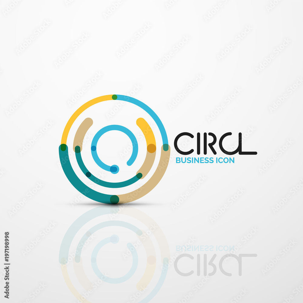 Abstract swirl lines symbol, circle logo icon Abstract swirl lines symbol, circle logo icon