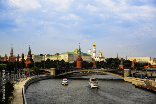 Moscow river and Kremlin in Moscow, Russia