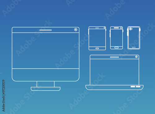tecnology gadgets set icons vector illustration design