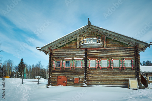 Russian Traditional wooden peasant house photo