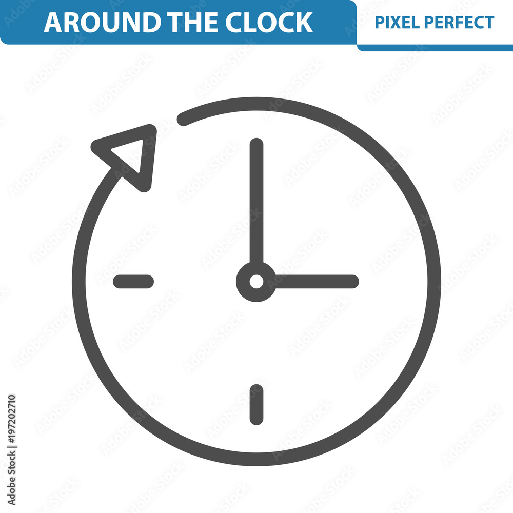 Around The Clock Icon. EPS 8 format. Around The Clock Icon. EPS 8 format.