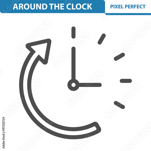 Around The Clock Icon. EPS 8 format.