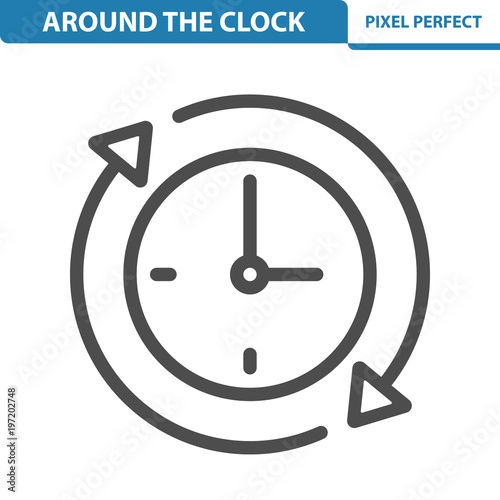 Around The Clock Icon. EPS 8 format.