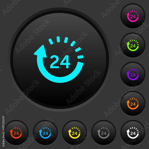 24 hour delivery dark push buttons with color icons