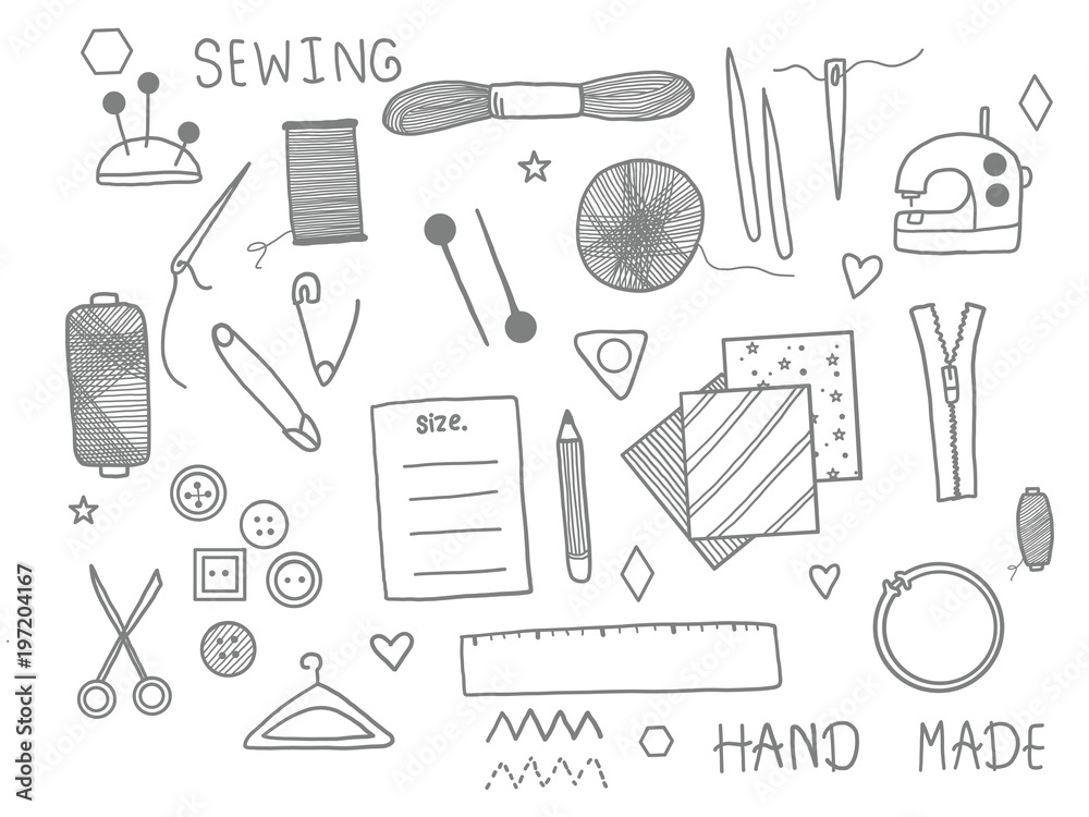 Sewing doodle set. Sewing doodle set.