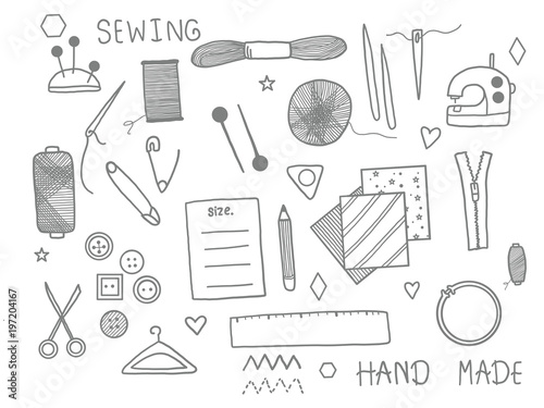 Sewing doodle set. photo