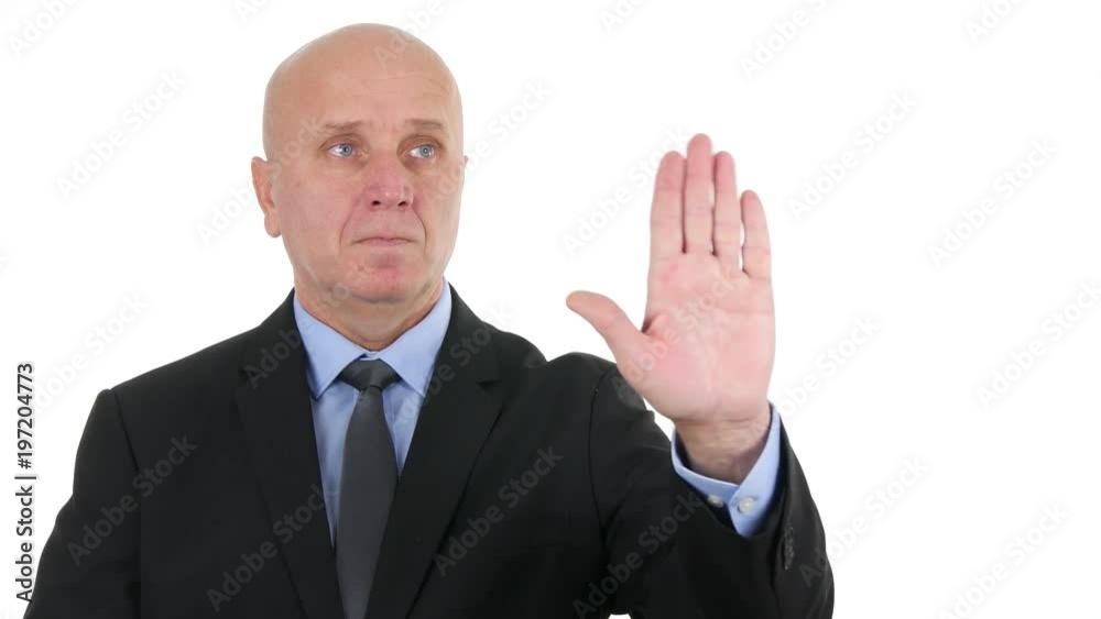 Businessperson Make Stop Gestures and Negation Hand Sign Warning Danger Businessperson Make Stop Gestures and Negation Hand Sign Warning Danger