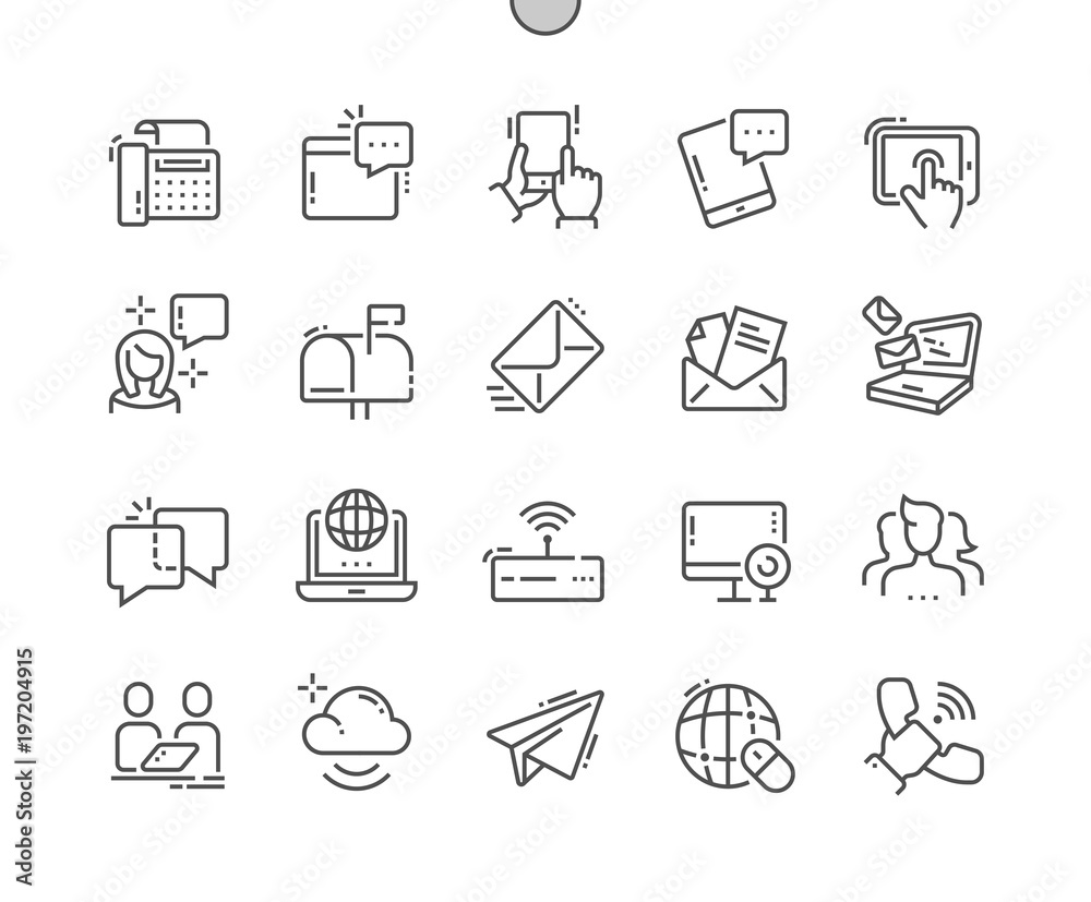 Communication Well-crafted Pixel Perfect Vector Thin Line Icons 30 2x ...