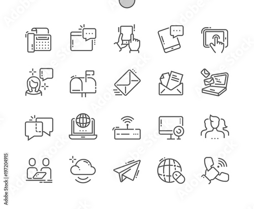 Communication Well-crafted Pixel Perfect Vector Thin Line Icons 30 2x Grid for Web Graphics and Apps. Simple Minimal Pictogram