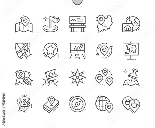 Location Well-crafted Pixel Perfect Vector Thin Line Icons 30 2x Grid for Web Graphics and Apps. Simple Minimal Pictogram