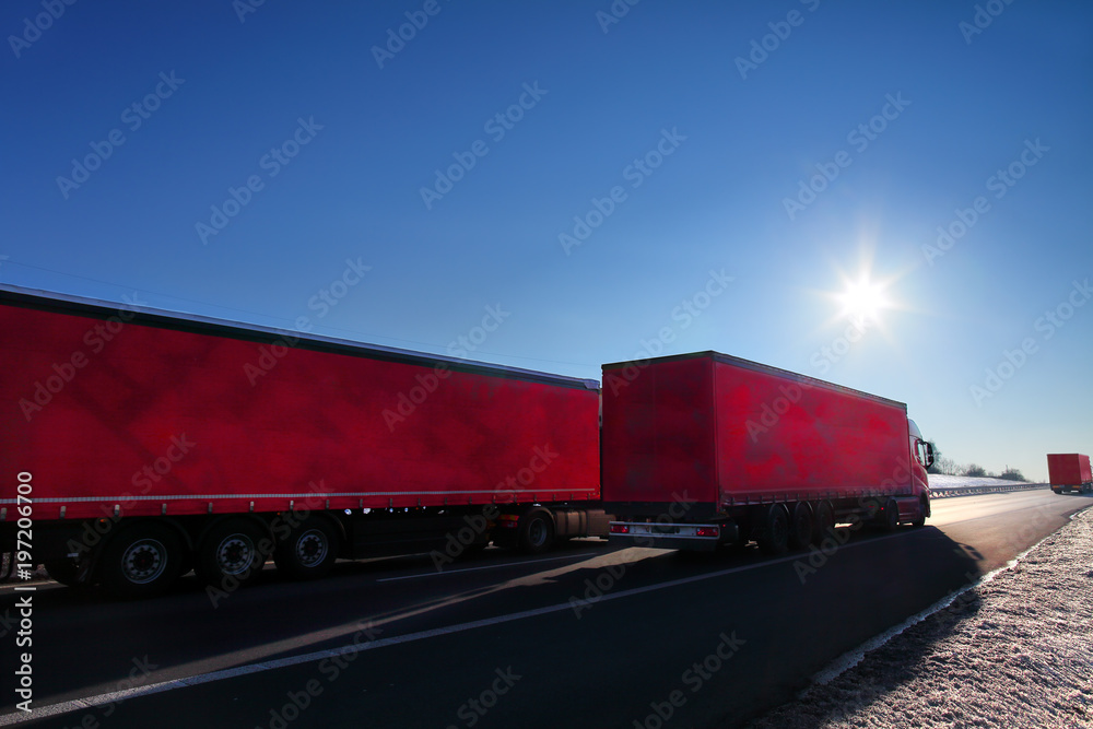 Truck transportation on the road Truck transportation on the road