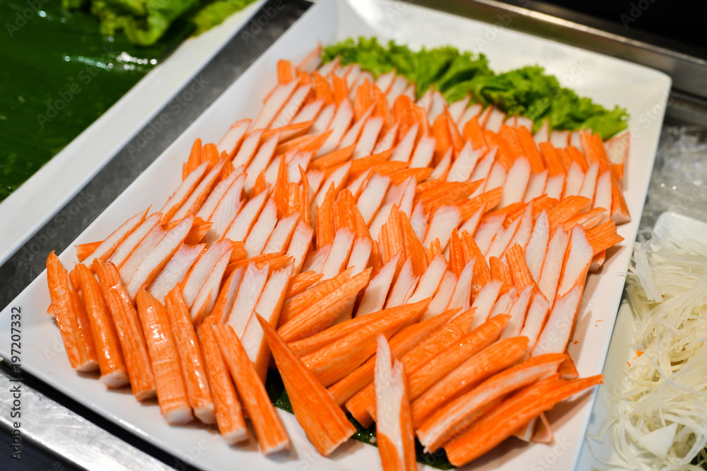 Sashimi and Sushi with the japanese foods style Sashimi and Sushi with the japanese foods style