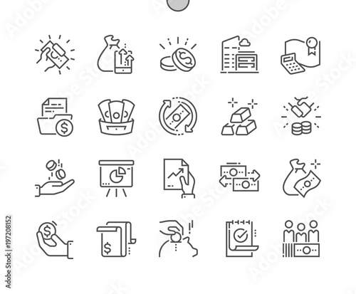 Finance Well-crafted Pixel Perfect Vector Thin Line Icons 30 2x Grid for Web Graphics and Apps. Simple Minimal Pictogram