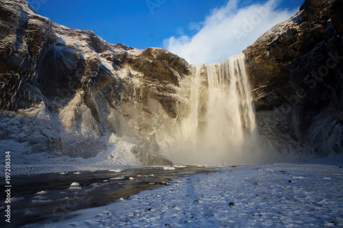 Skogafoss Waterfall in the Winter  Iceland