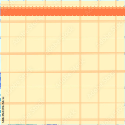 Vector tempate  greeting card or orange checked tablecloth with photo