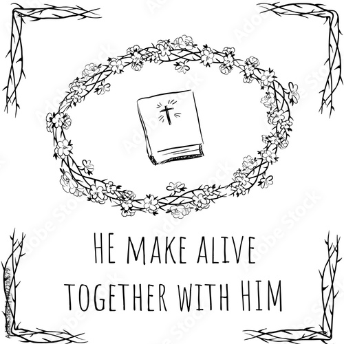 Card happy easter - He make alive together with Him