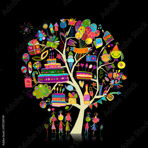 Birthday party tree for your design