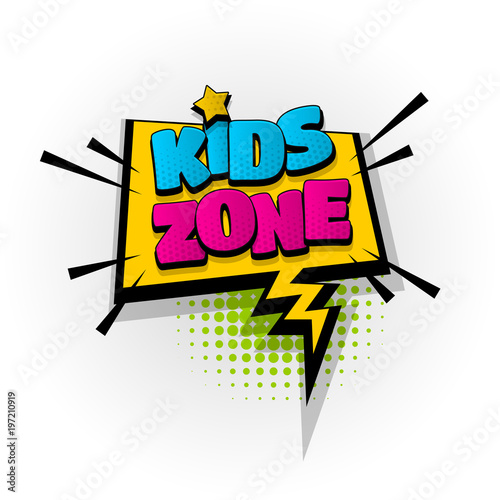 kids zone baby comic book text pop art