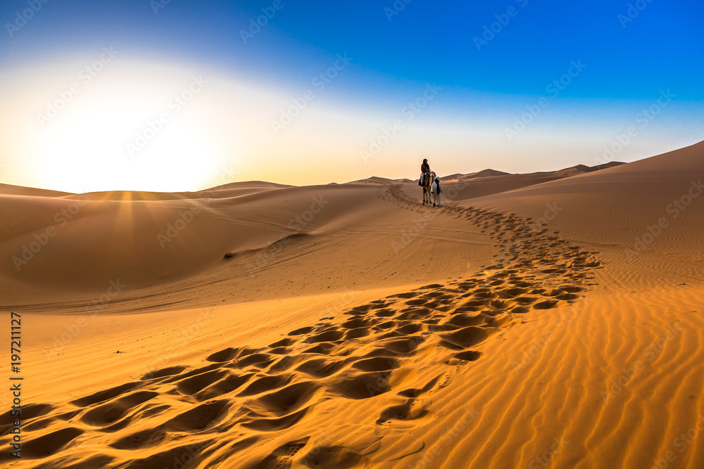 Naklejka premium Merzouga in the Sahara Desert in Morocco