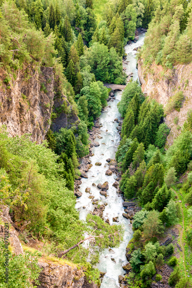 Top view of a torrent in the mountain, The Alps, Aosta Valley, Italy Stock  Photo | Adobe Stock