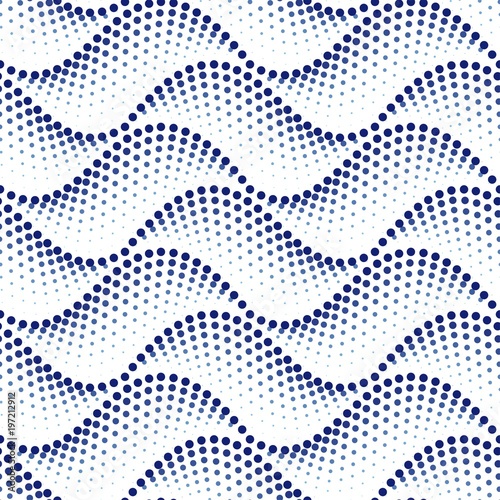 ps859Vector seamless texture. Modern geometric background. Repeating pattern with curved wavy lines of dots.b