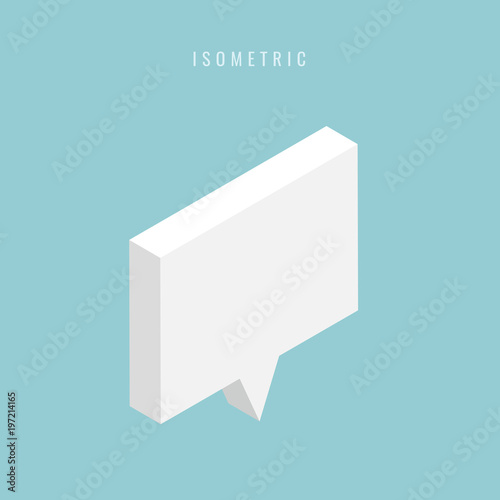 isometric Abstract speech bubble . Vector illustration