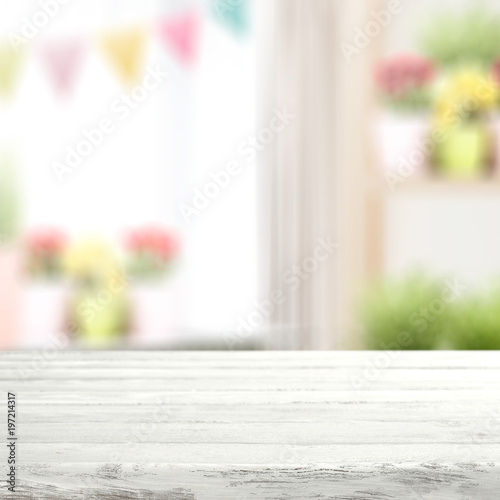 easter table background and free space for your decoration. 